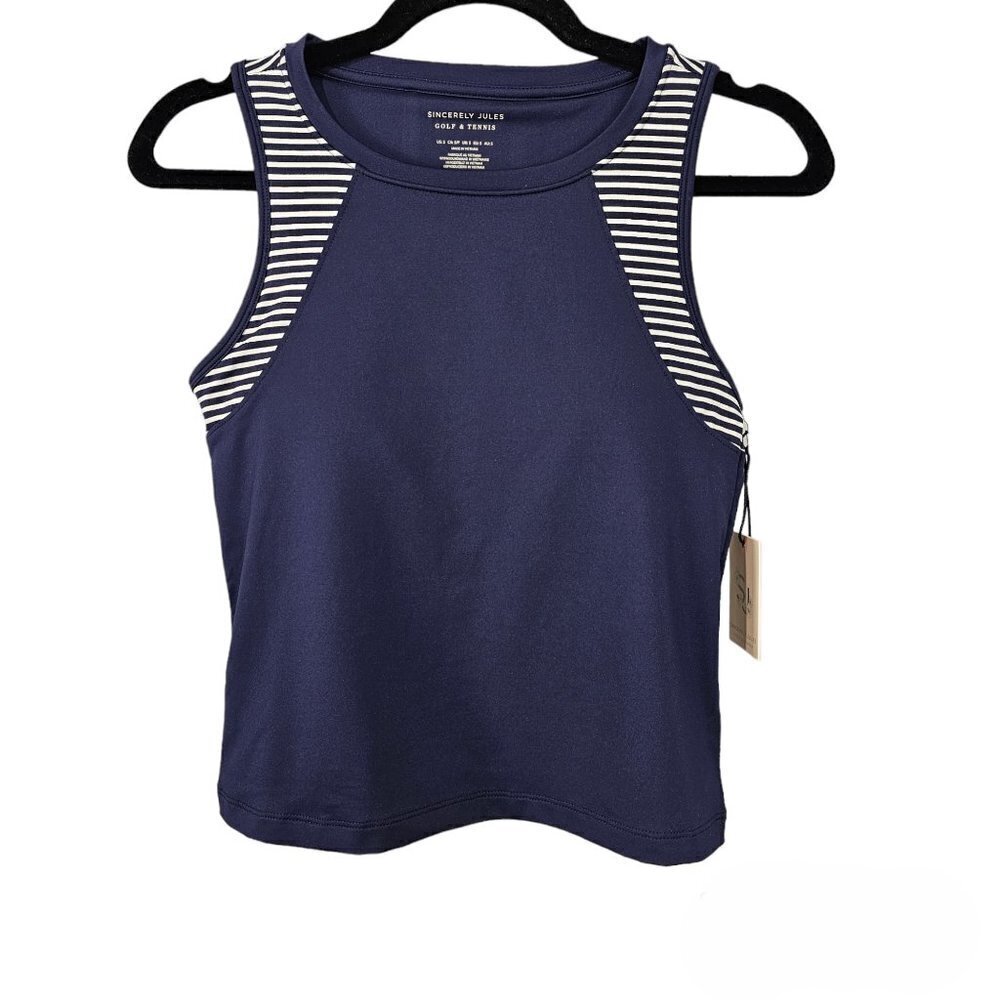 Sincerely Jules Golf & Tennis Navy Performance Sports Bra Tank Top